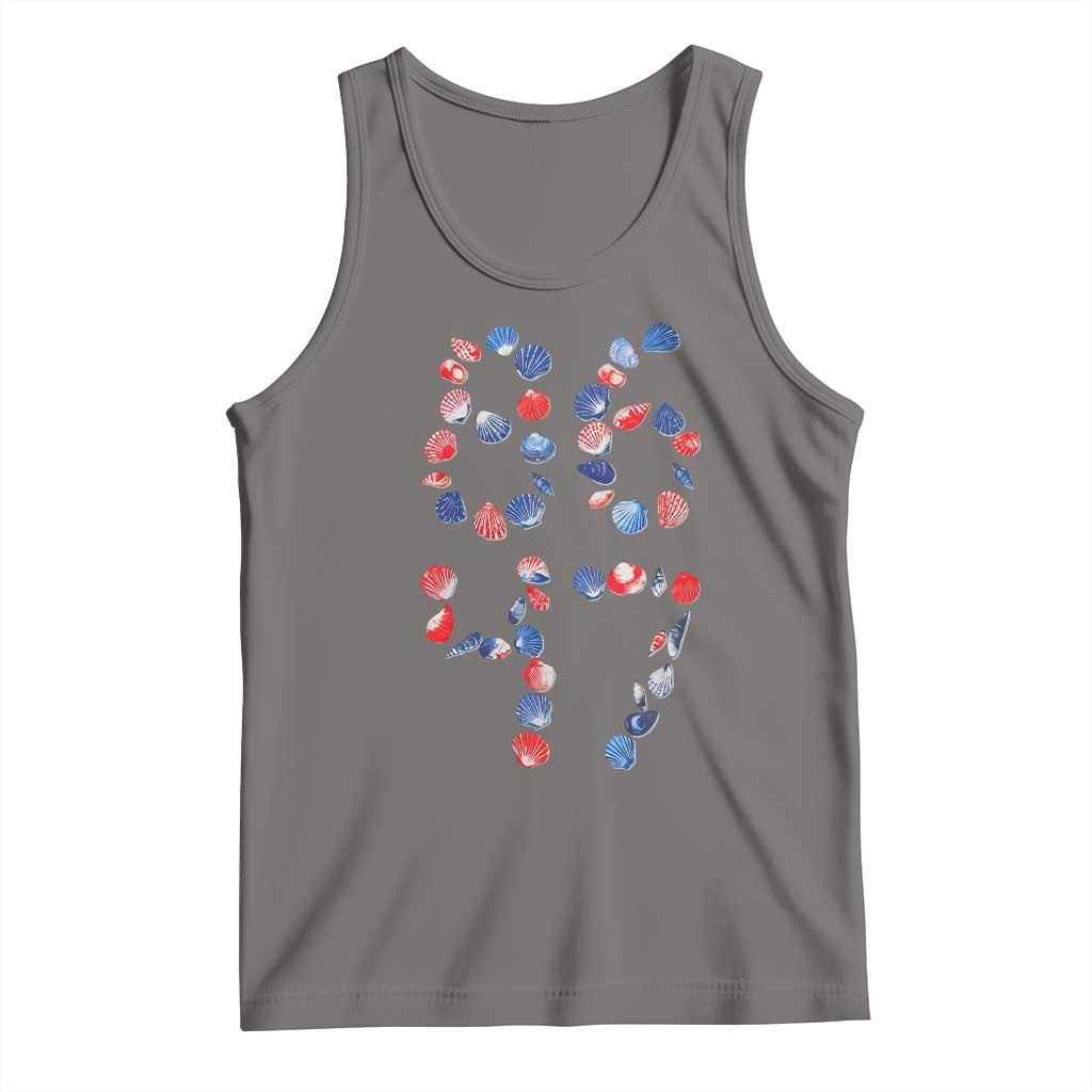 Red White Blue Seashell 8647 Tank Top Viral 2026 Beach Walk Satire Graphic