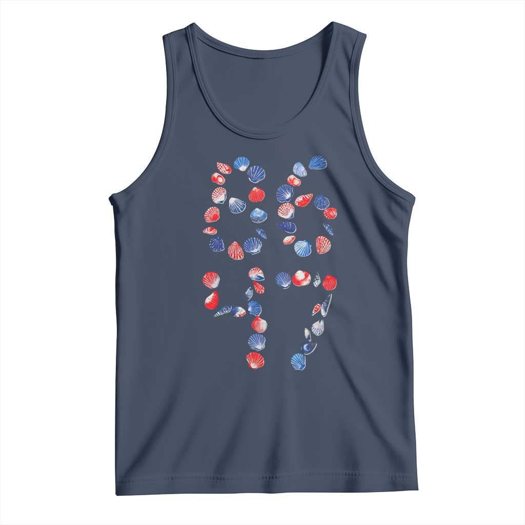 Red White Blue Seashell 8647 Tank Top Viral 2026 Beach Walk Satire Graphic