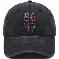 Red White Blue Seashell 8647 Washed Cotton Baseball Cap Viral 2026 Beach Walk Satire Graphic
