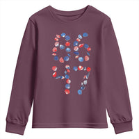 Red White Blue Seashell 8647 Youth Sweatshirt Viral 2026 Beach Walk Satire Graphic