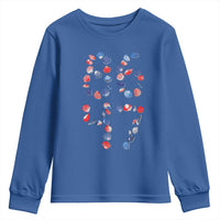 Red White Blue Seashell 8647 Youth Sweatshirt Viral 2026 Beach Walk Satire Graphic
