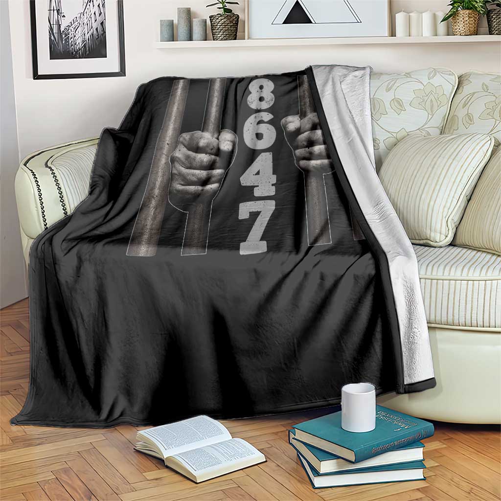 Funny 8647 Jail Throw Blanket Freedom Protest Satire Graphic Gift