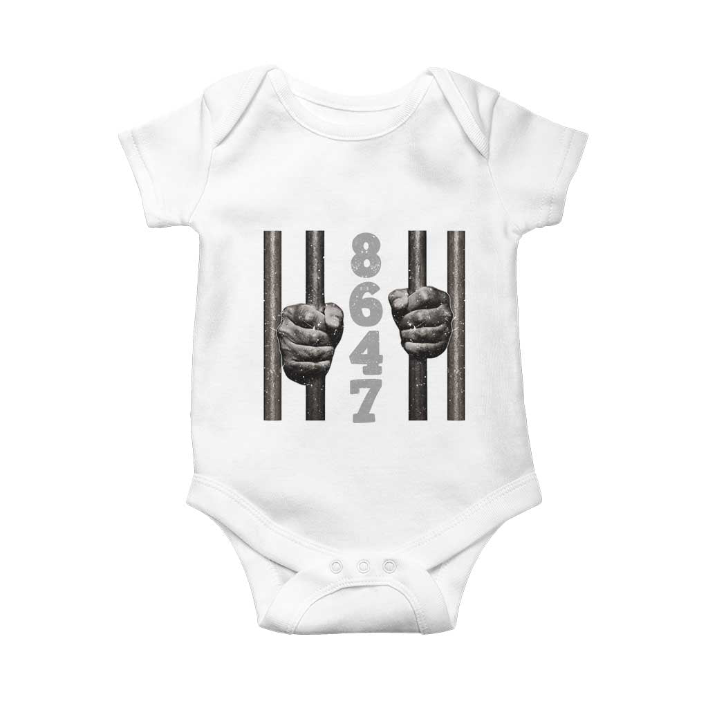 Funny 8647 Jail Baby Onesie Freedom Protest Satire Graphic Gift
