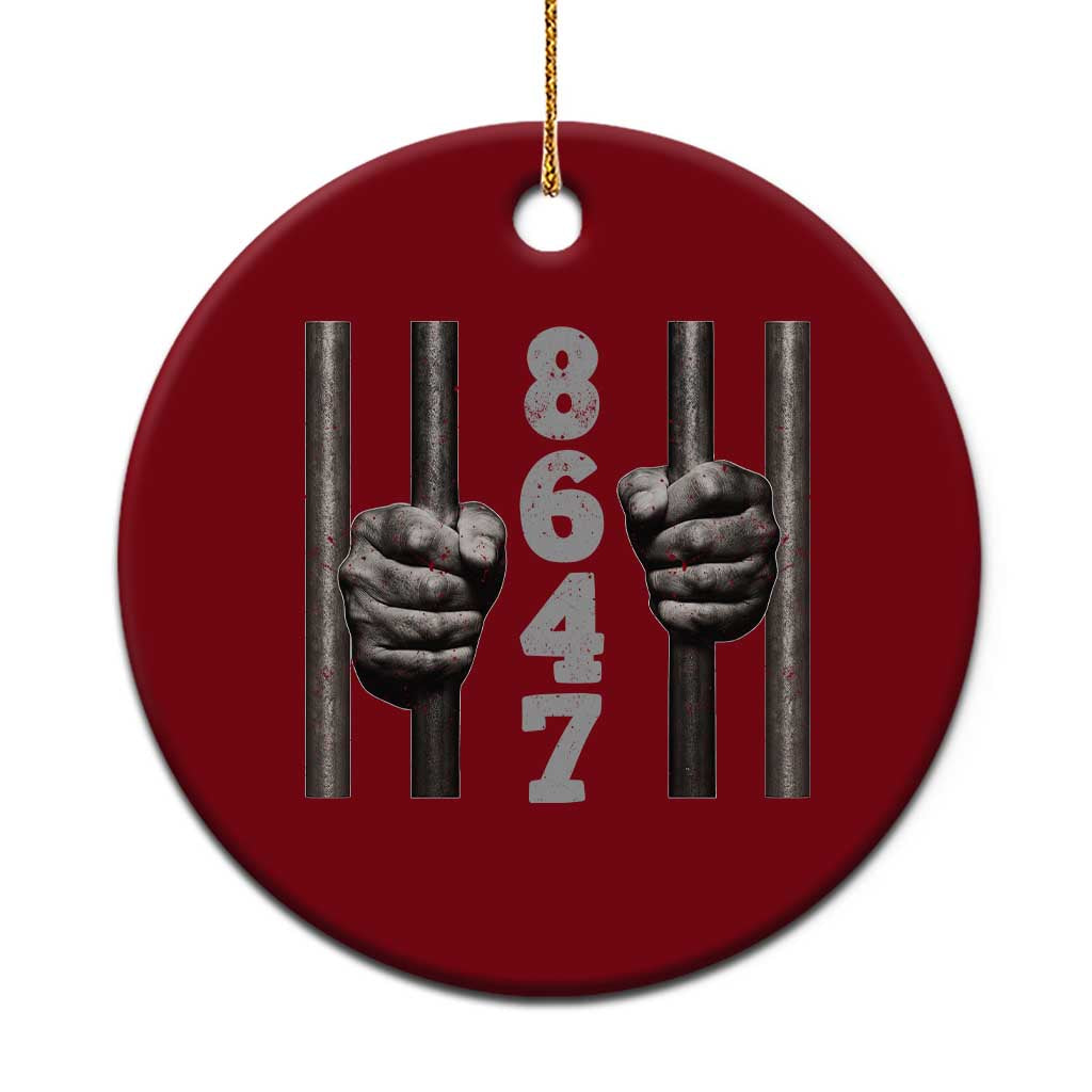 Funny 8647 Jail Ceramic Ornament Freedom Protest Satire Graphic Gift