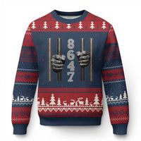 Funny 8647 Jail Ugly Christmas Sweater Freedom Protest Satire Graphic Gift