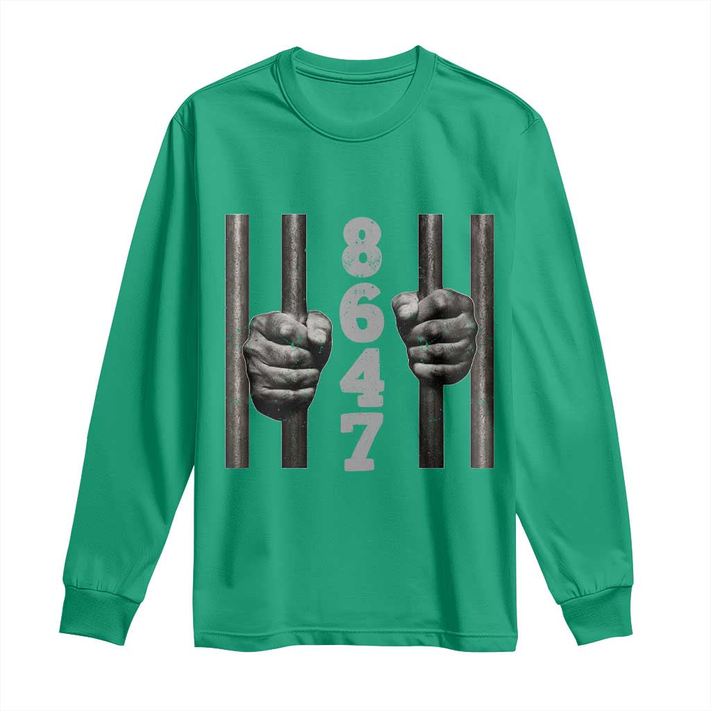 Funny 8647 Jail Long Sleeve Shirt Freedom Protest Satire Graphic Gift