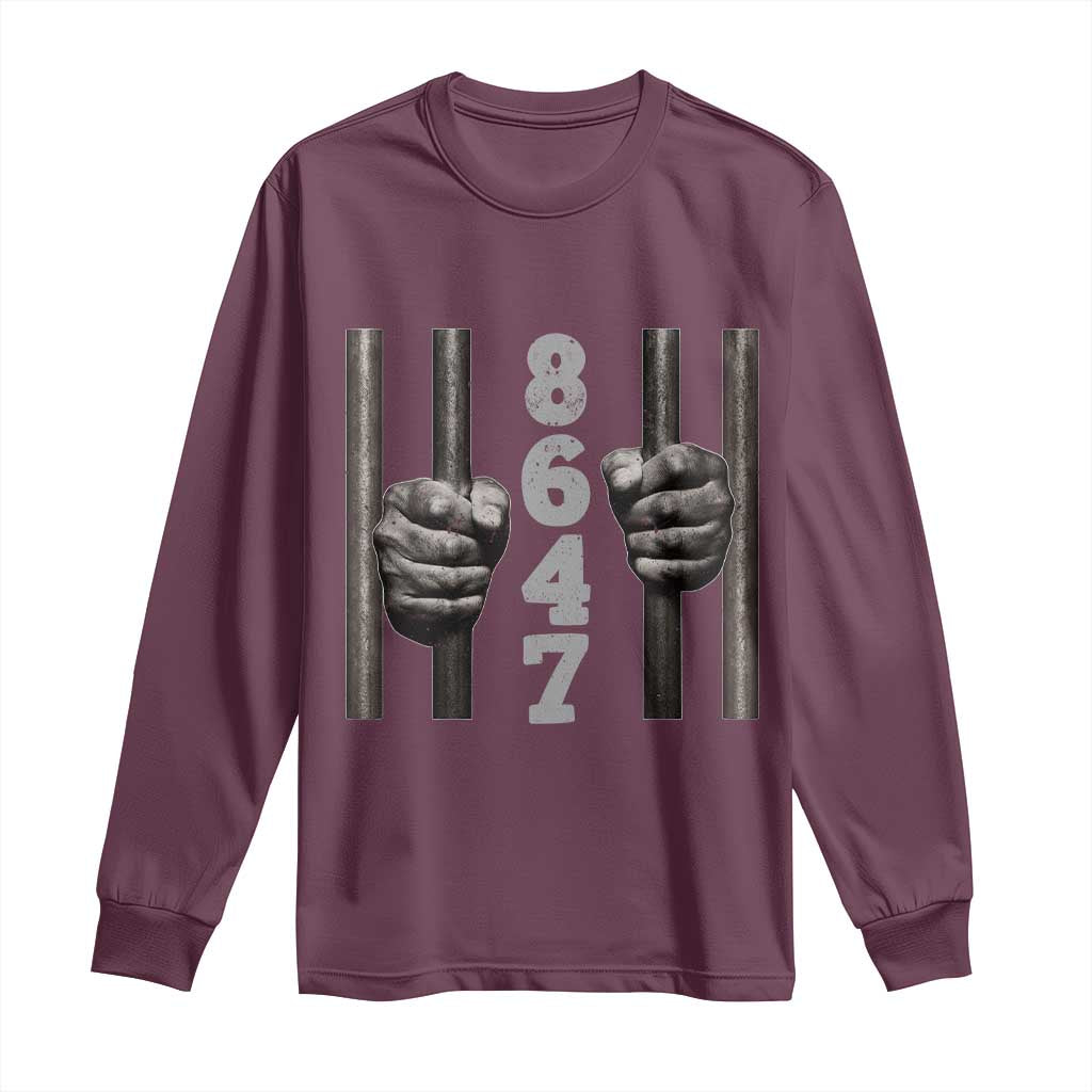 Funny 8647 Jail Long Sleeve Shirt Freedom Protest Satire Graphic Gift