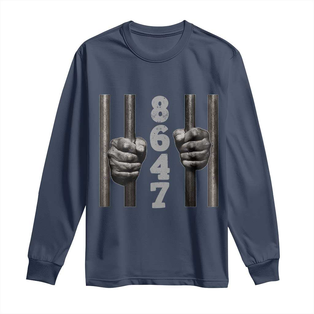 Funny 8647 Jail Long Sleeve Shirt Freedom Protest Satire Graphic Gift