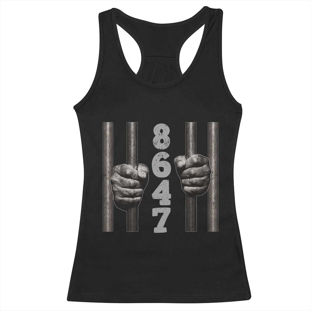 Funny 8647 Jail Racerback Tank Top Freedom Protest Satire Graphic Gift