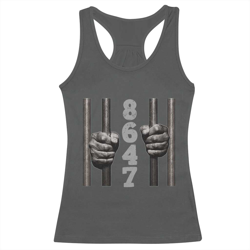 Funny 8647 Jail Racerback Tank Top Freedom Protest Satire Graphic Gift