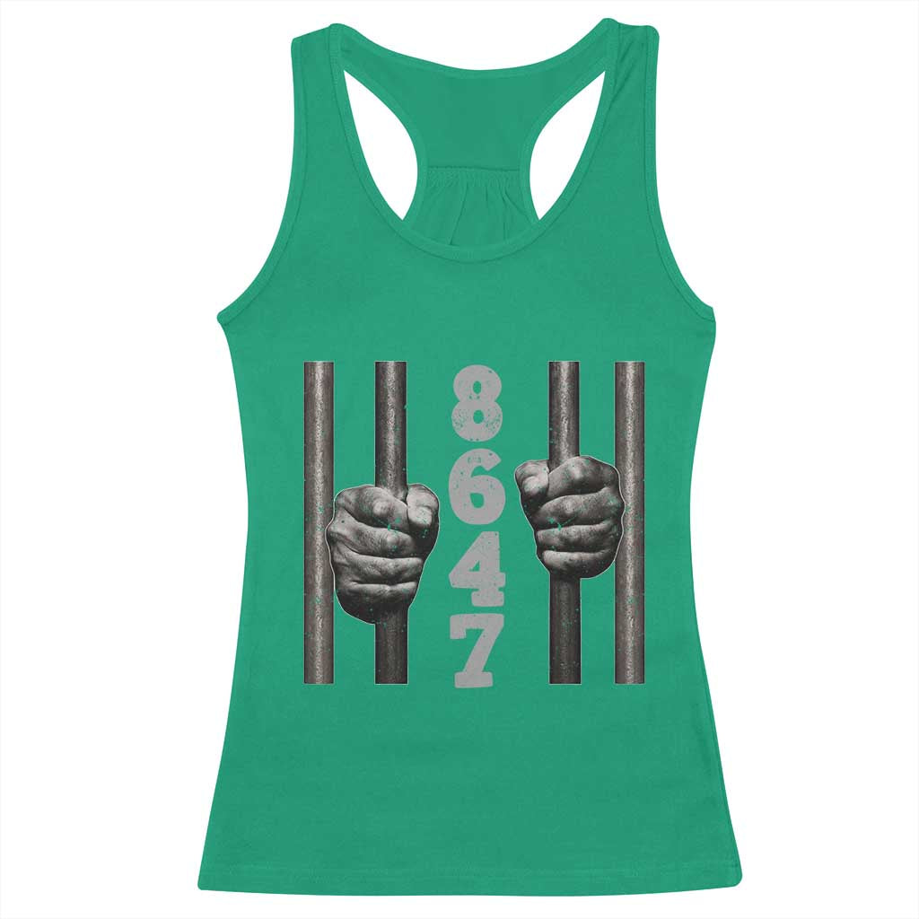 Funny 8647 Jail Racerback Tank Top Freedom Protest Satire Graphic Gift