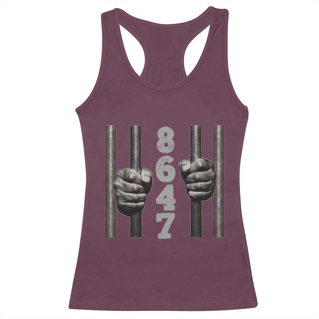 Funny 8647 Jail Racerback Tank Top Freedom Protest Satire Graphic Gift