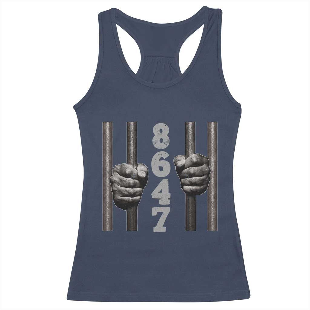 Funny 8647 Jail Racerback Tank Top Freedom Protest Satire Graphic Gift