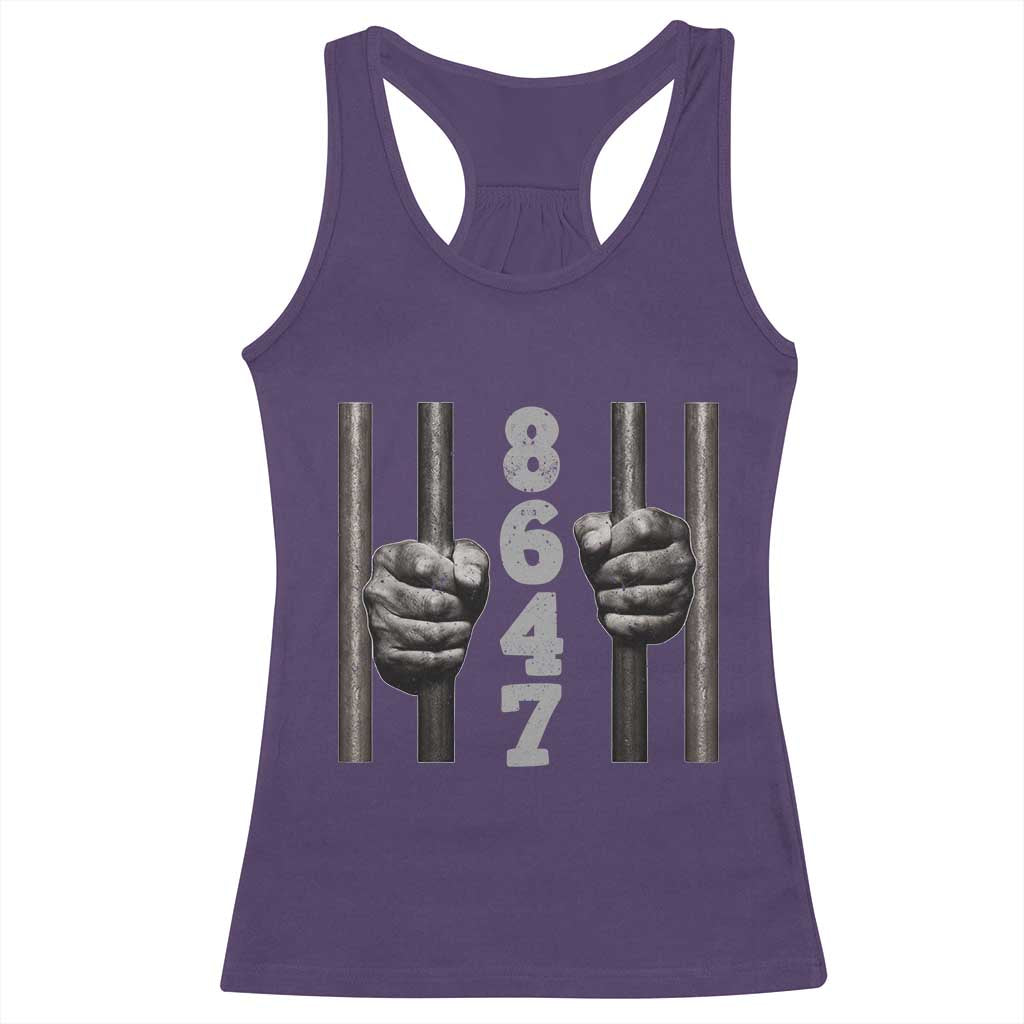 Funny 8647 Jail Racerback Tank Top Freedom Protest Satire Graphic Gift
