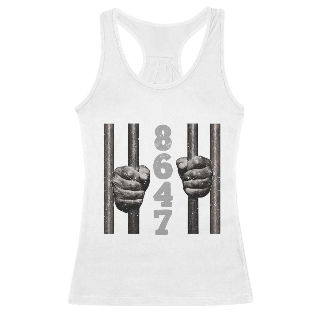 Funny 8647 Jail Racerback Tank Top Freedom Protest Satire Graphic Gift
