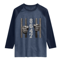 Funny 8647 Jail Raglan Shirt Freedom Protest Satire Graphic Gift