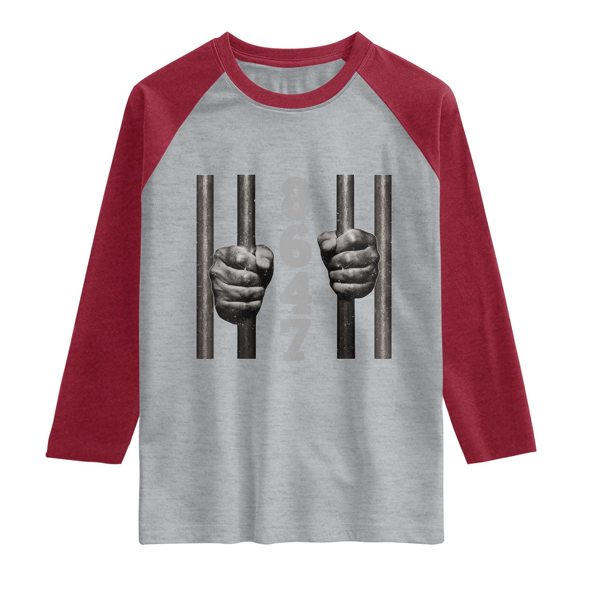 Funny 8647 Jail Raglan Shirt Freedom Protest Satire Graphic Gift