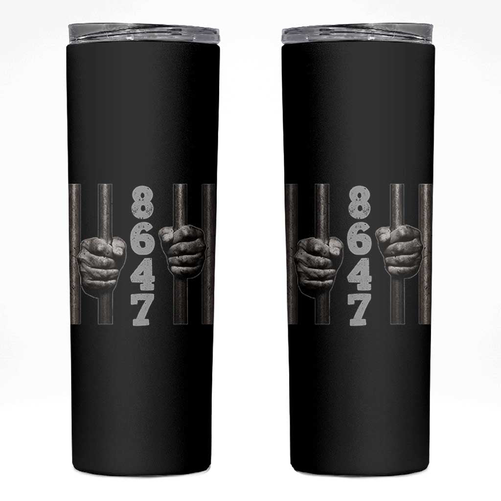 Funny 8647 Jail Skinny Tumbler Freedom Protest Satire Graphic Gift
