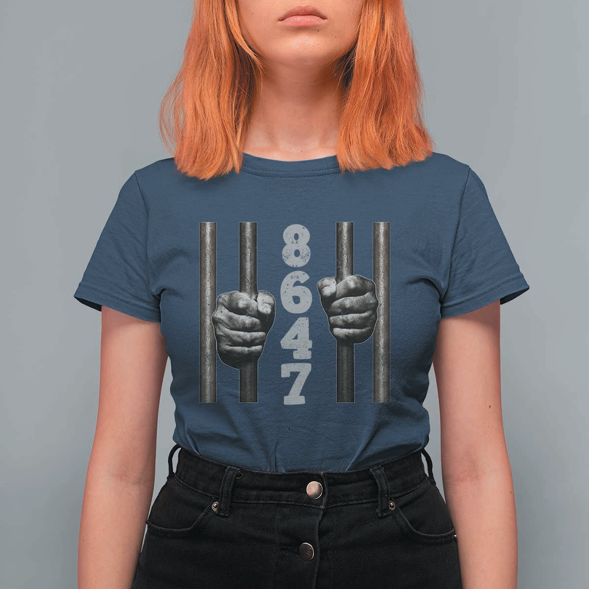 Funny 8647 Jail T Shirt For Women Freedom Protest Satire Graphic Gift