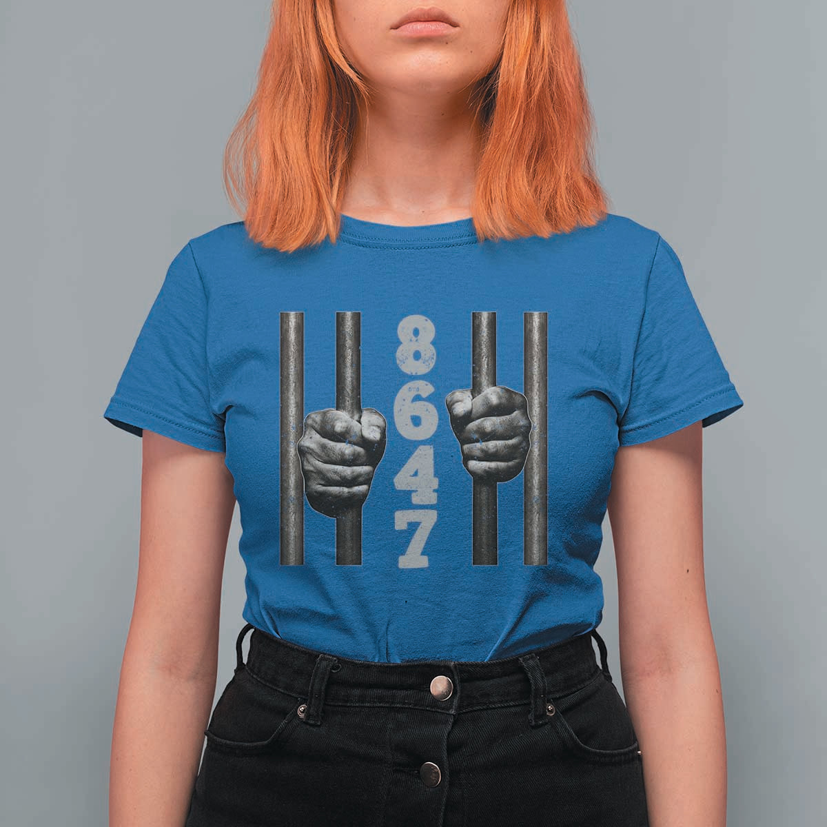 Funny 8647 Jail T Shirt For Women Freedom Protest Satire Graphic Gift