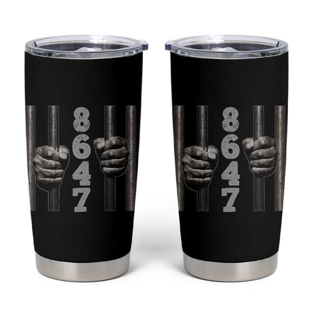 Funny 8647 Jail Tumbler Cup Freedom Protest Satire Graphic Gift