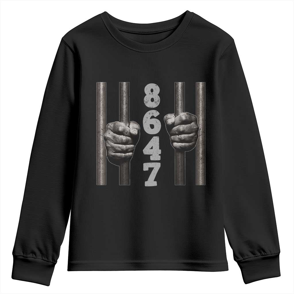 Funny 8647 Jail Youth Sweatshirt Freedom Protest Satire Graphic Gift