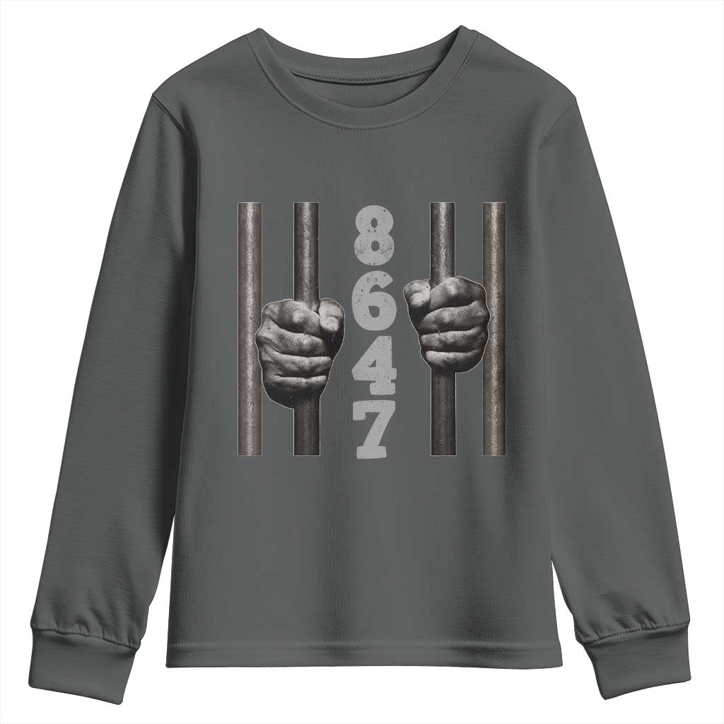 Funny 8647 Jail Youth Sweatshirt Freedom Protest Satire Graphic Gift