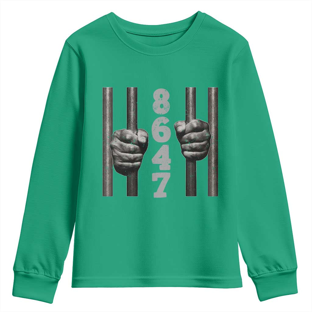 Funny 8647 Jail Youth Sweatshirt Freedom Protest Satire Graphic Gift