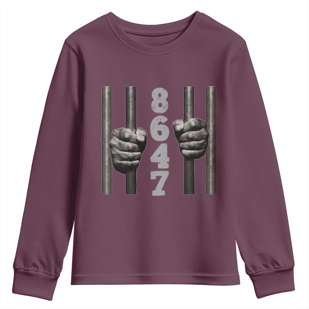 Funny 8647 Jail Youth Sweatshirt Freedom Protest Satire Graphic Gift
