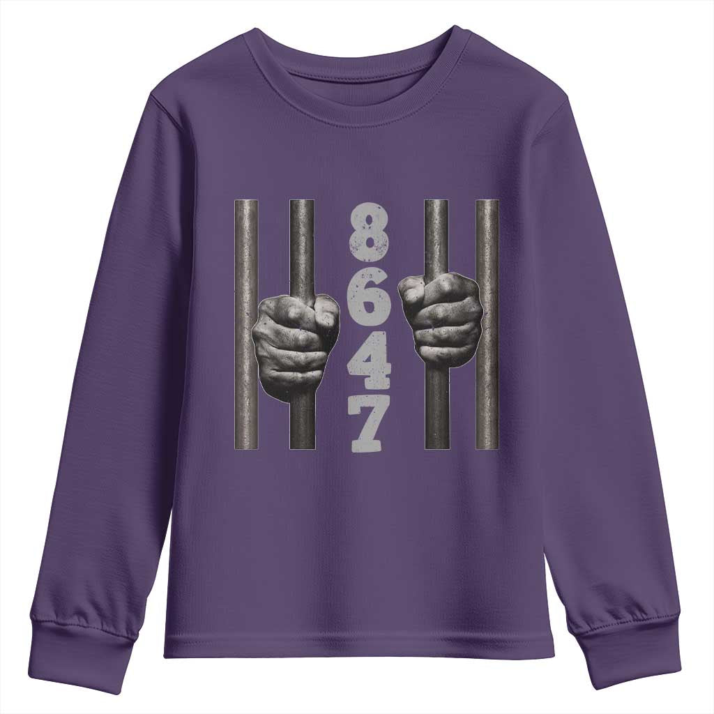 Funny 8647 Jail Youth Sweatshirt Freedom Protest Satire Graphic Gift