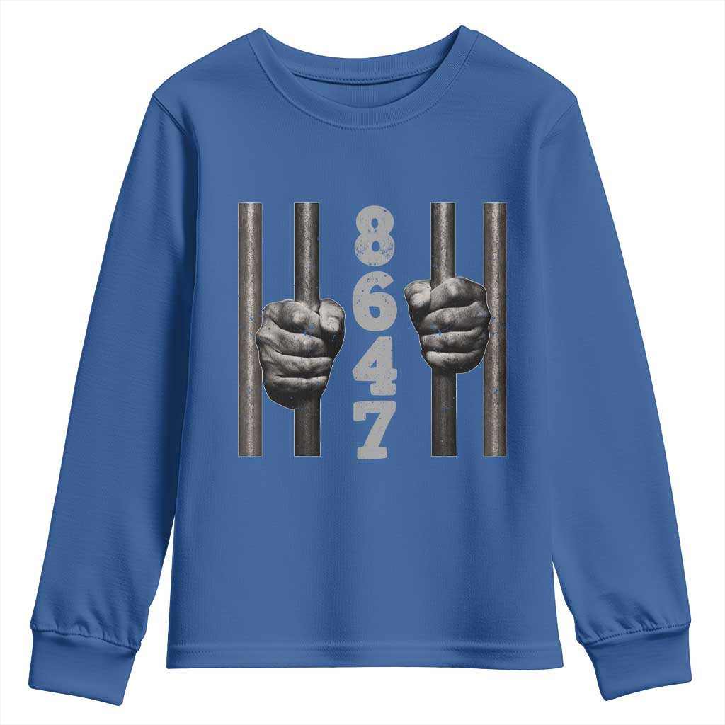 Funny 8647 Jail Youth Sweatshirt Freedom Protest Satire Graphic Gift