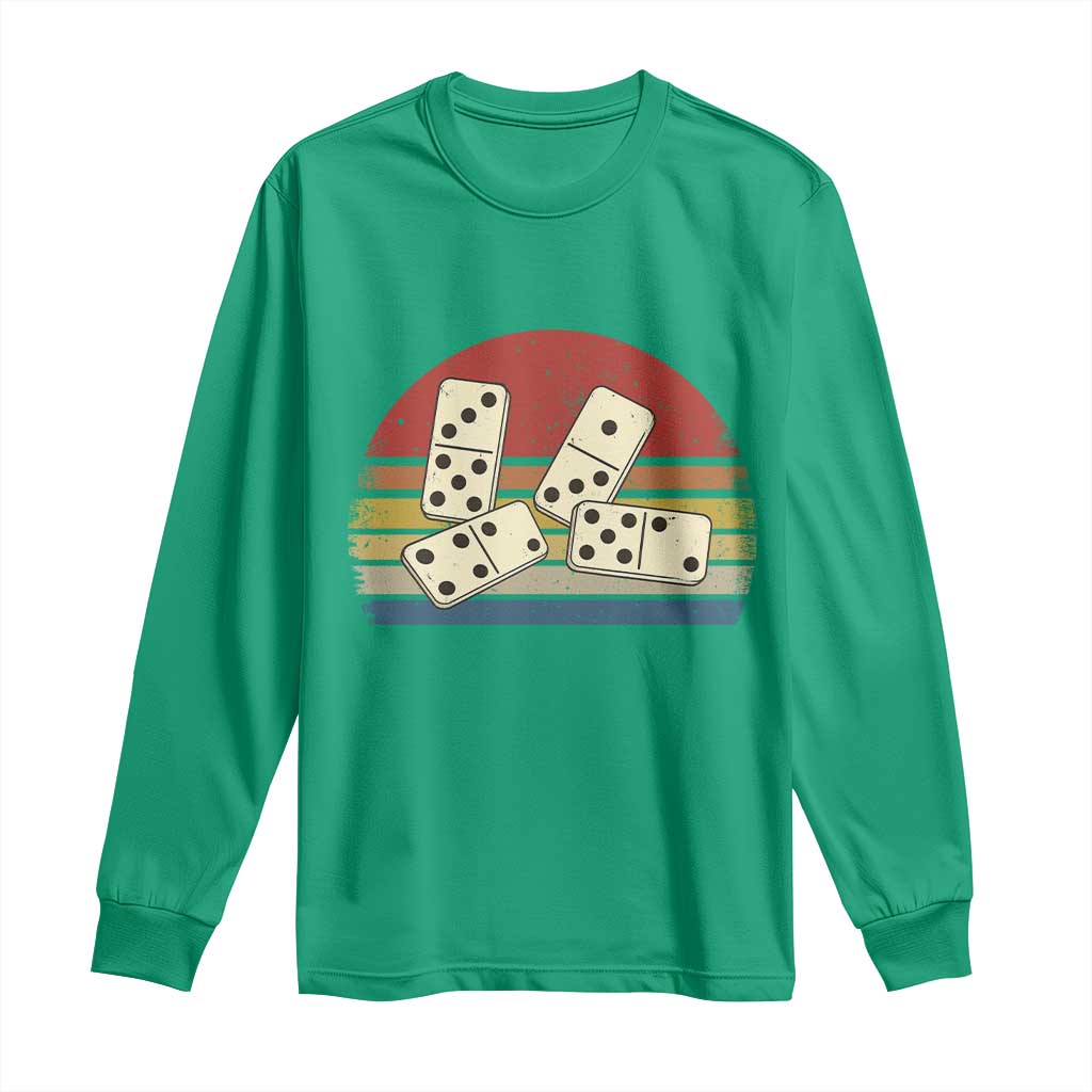 Vintage Domino Player 8647 Long Sleeve Shirt Board Game Subtle Protest