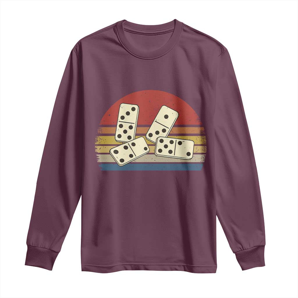Vintage Domino Player 8647 Long Sleeve Shirt Board Game Subtle Protest