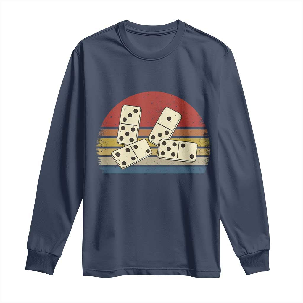 Vintage Domino Player 8647 Long Sleeve Shirt Board Game Subtle Protest