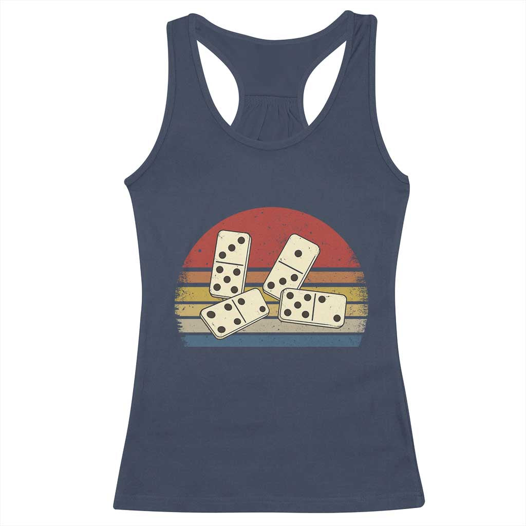 Vintage Domino Player 8647 Racerback Tank Top Board Game Subtle Protest