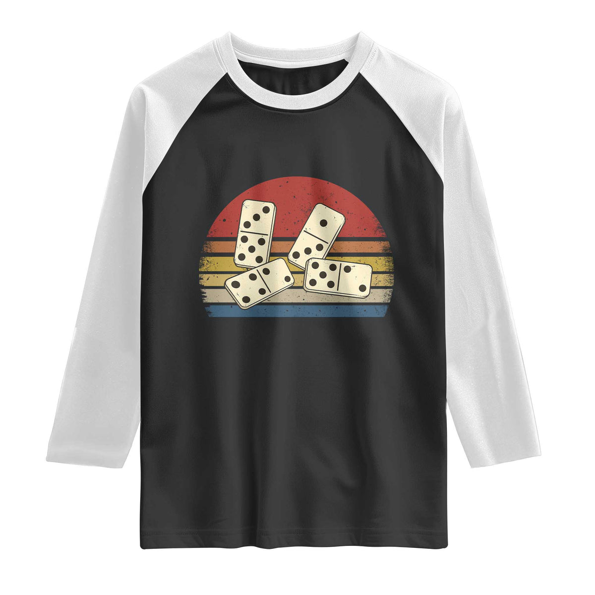 Vintage Domino Player 8647 Raglan Shirt Board Game Subtle Protest
