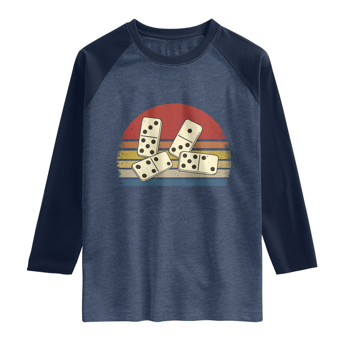 Vintage Domino Player 8647 Raglan Shirt Board Game Subtle Protest
