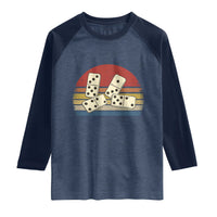 Vintage Domino Player 8647 Raglan Shirt Board Game Subtle Protest