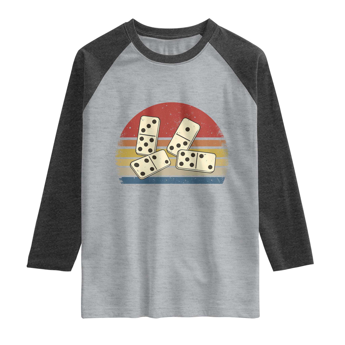 Vintage Domino Player 8647 Raglan Shirt Board Game Subtle Protest