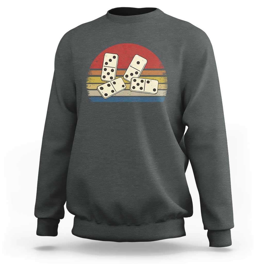 Vintage Domino Player 8647 Sweatshirt Board Game Subtle Protest