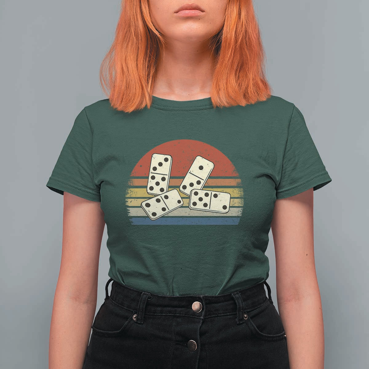 Vintage Domino Player 8647 T Shirt For Women Board Game Subtle Protest