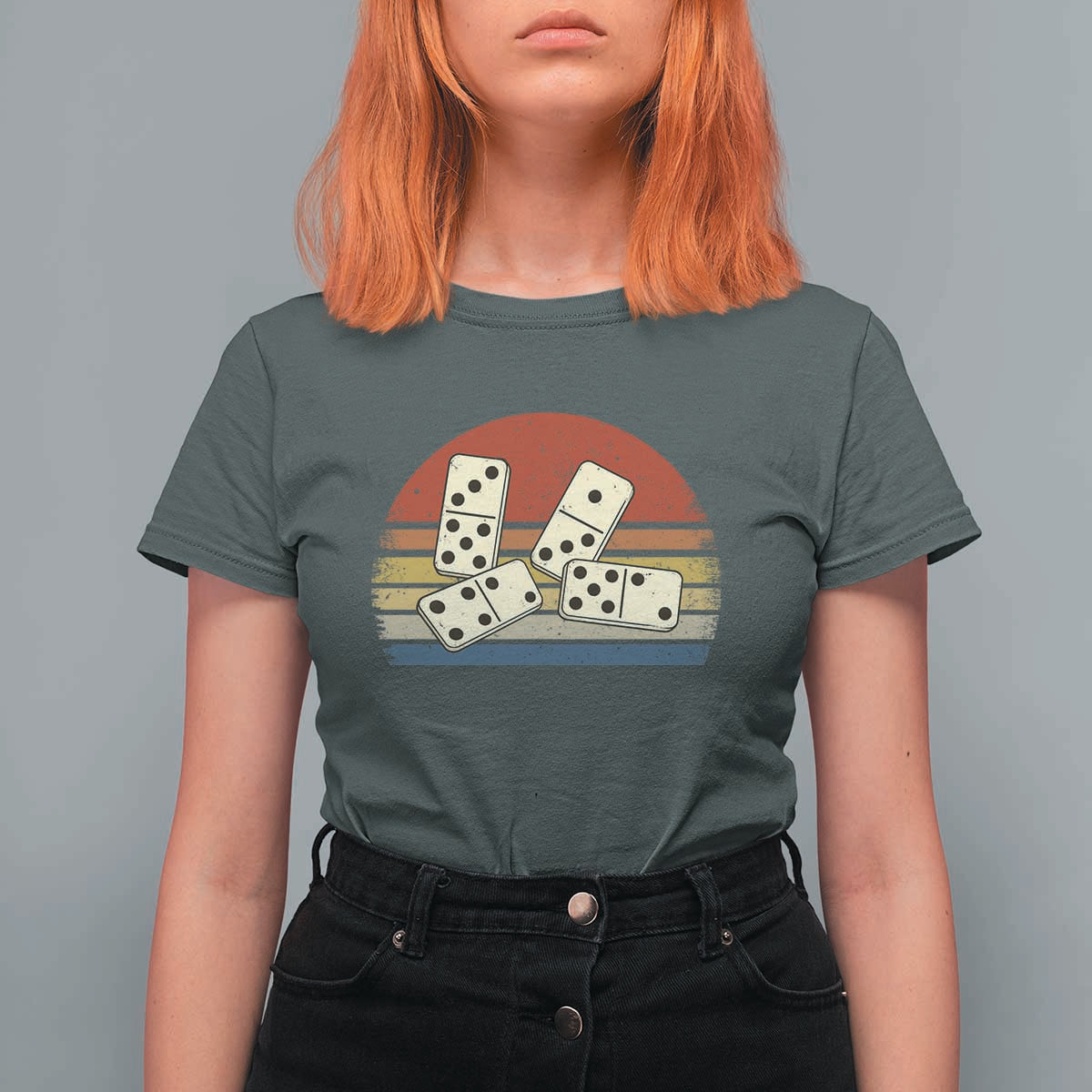 Vintage Domino Player 8647 T Shirt For Women Board Game Subtle Protest