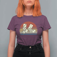 Vintage Domino Player 8647 T Shirt For Women Board Game Subtle Protest