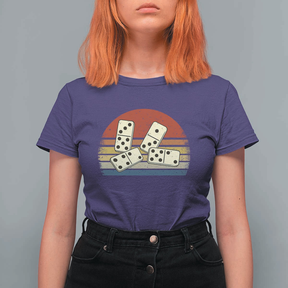 Vintage Domino Player 8647 T Shirt For Women Board Game Subtle Protest