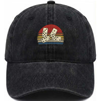 Vintage Domino Player 8647 Washed Cotton Baseball Cap Board Game Subtle Protest