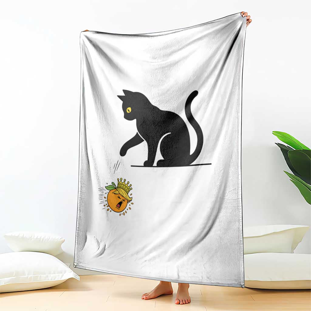 Funny No Kings Black Cat Throw Blanket Rebellious Cat Lover Gift
