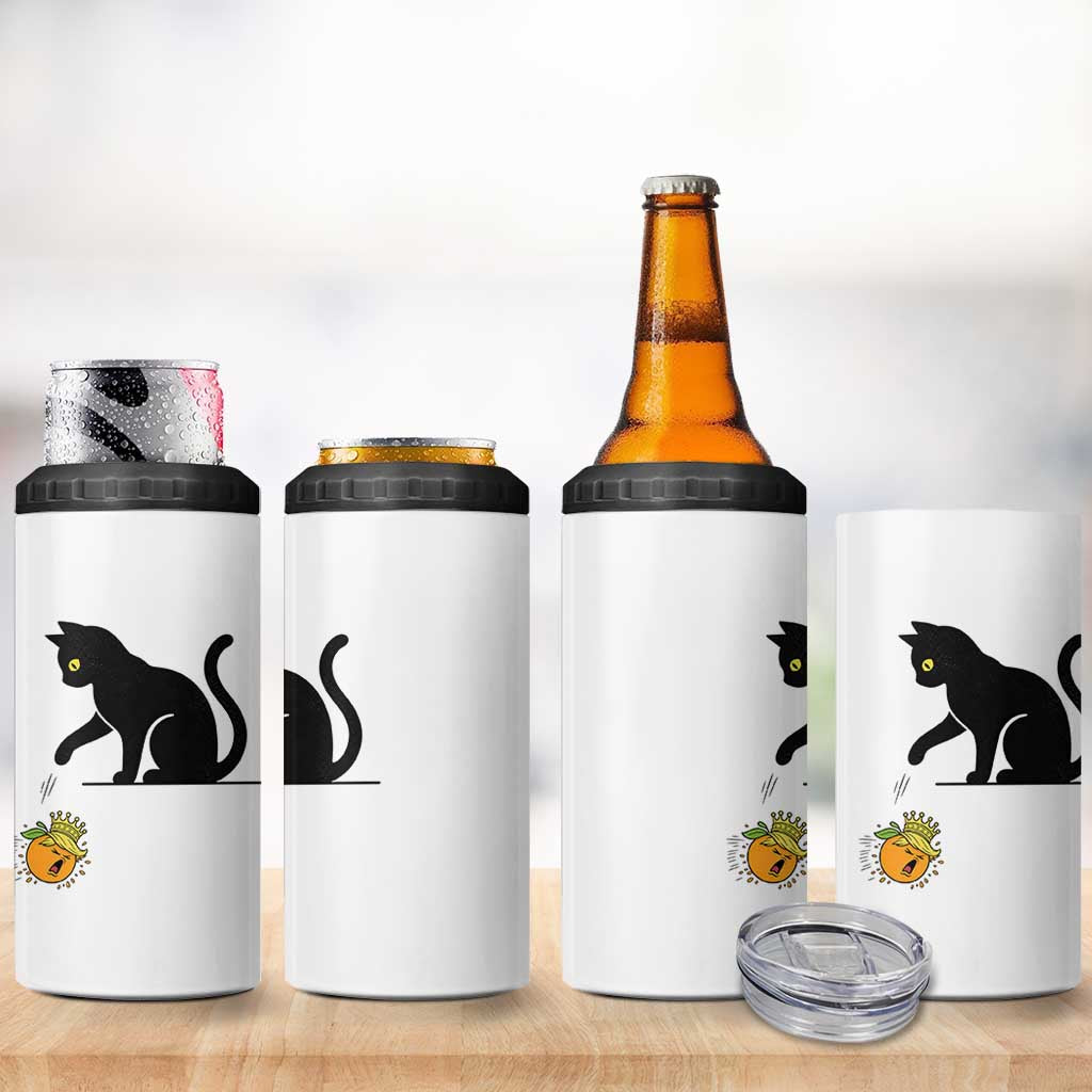 Funny No Kings Black Cat 4 in 1 Can Cooler Tumbler Rebellious Cat Lover Gift