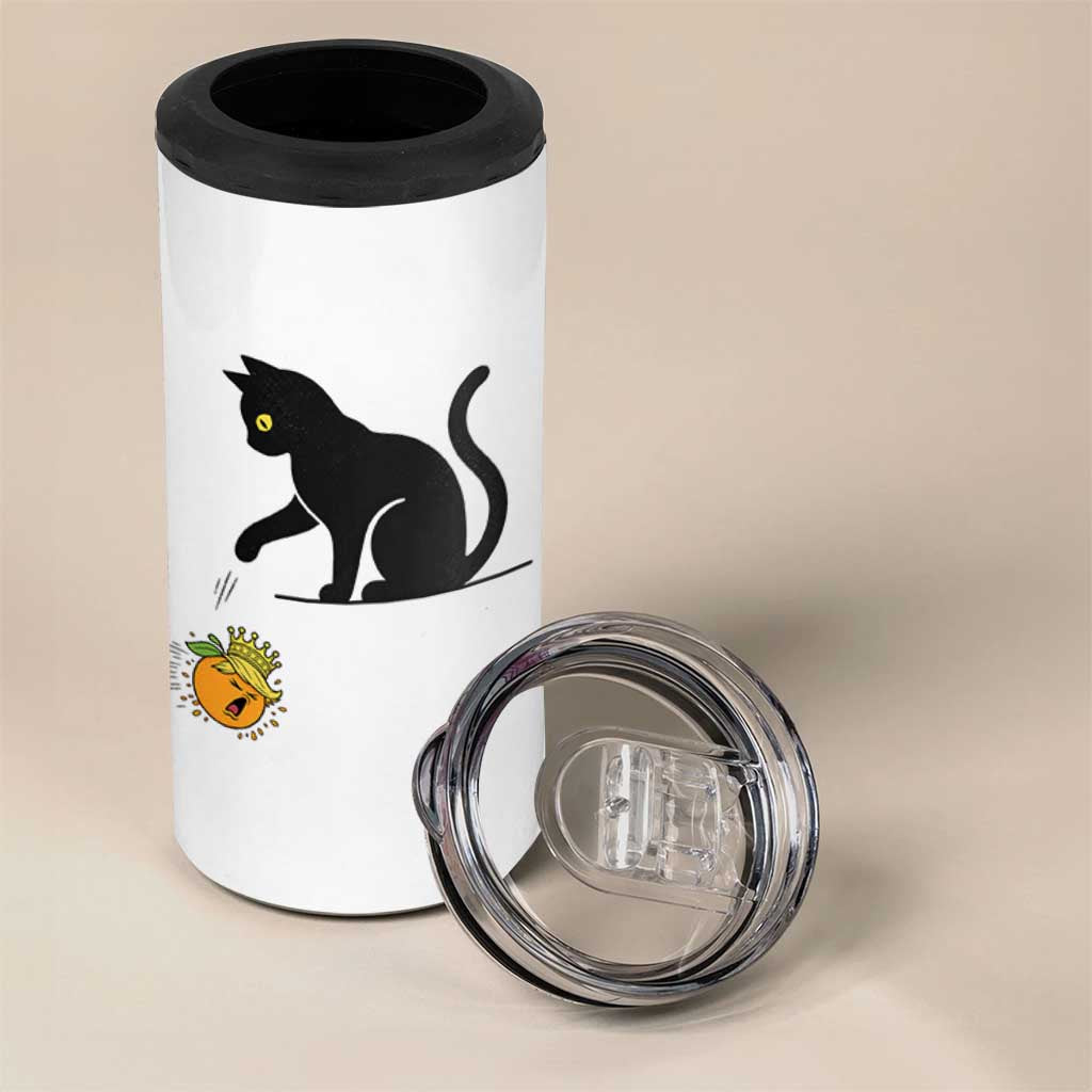 Funny No Kings Black Cat 4 in 1 Can Cooler Tumbler Rebellious Cat Lover Gift