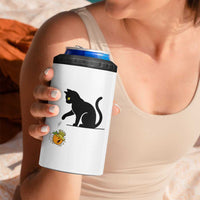 Funny No Kings Black Cat 4 in 1 Can Cooler Tumbler Rebellious Cat Lover Gift