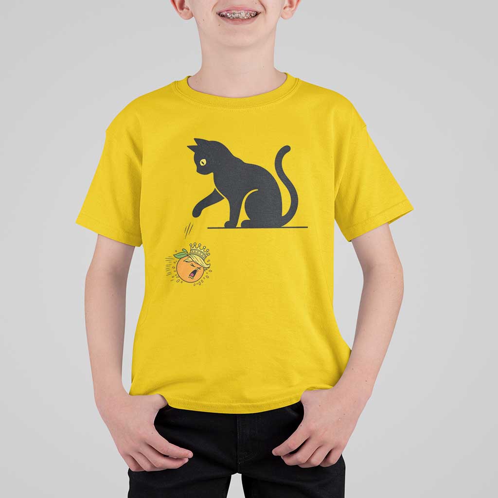 Funny No Kings Black Cat T Shirt For Kid Rebellious Cat Lover Gift